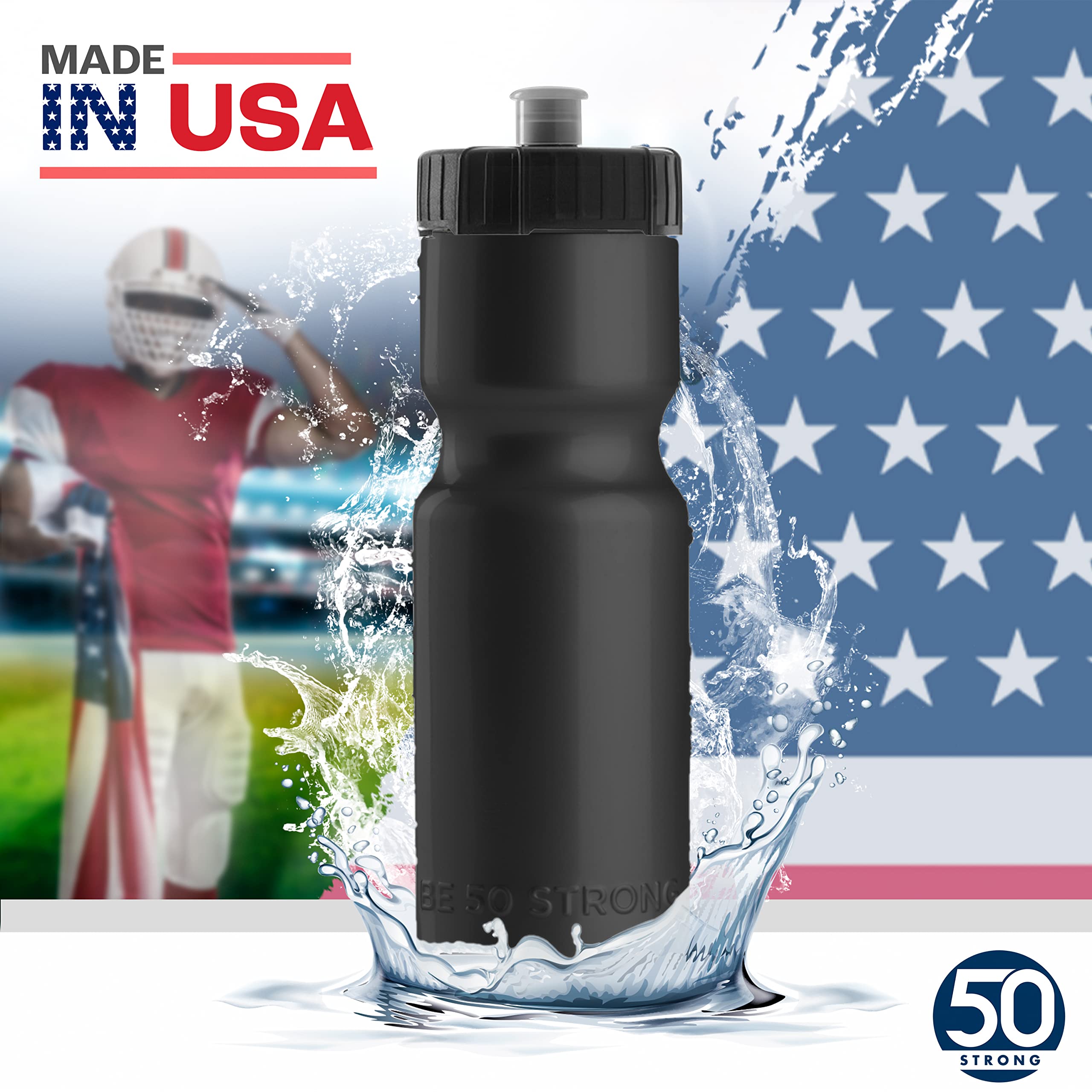 22 oz Sports Water Bottles with Pull Top Cap
