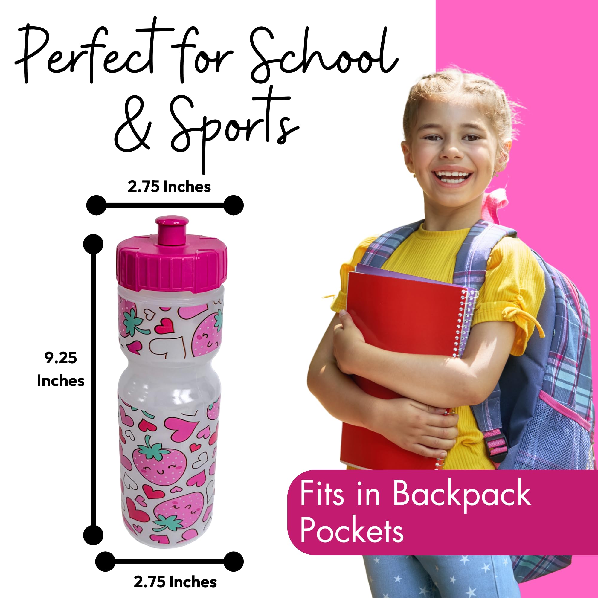 22oz Printed Sports Water Bottle