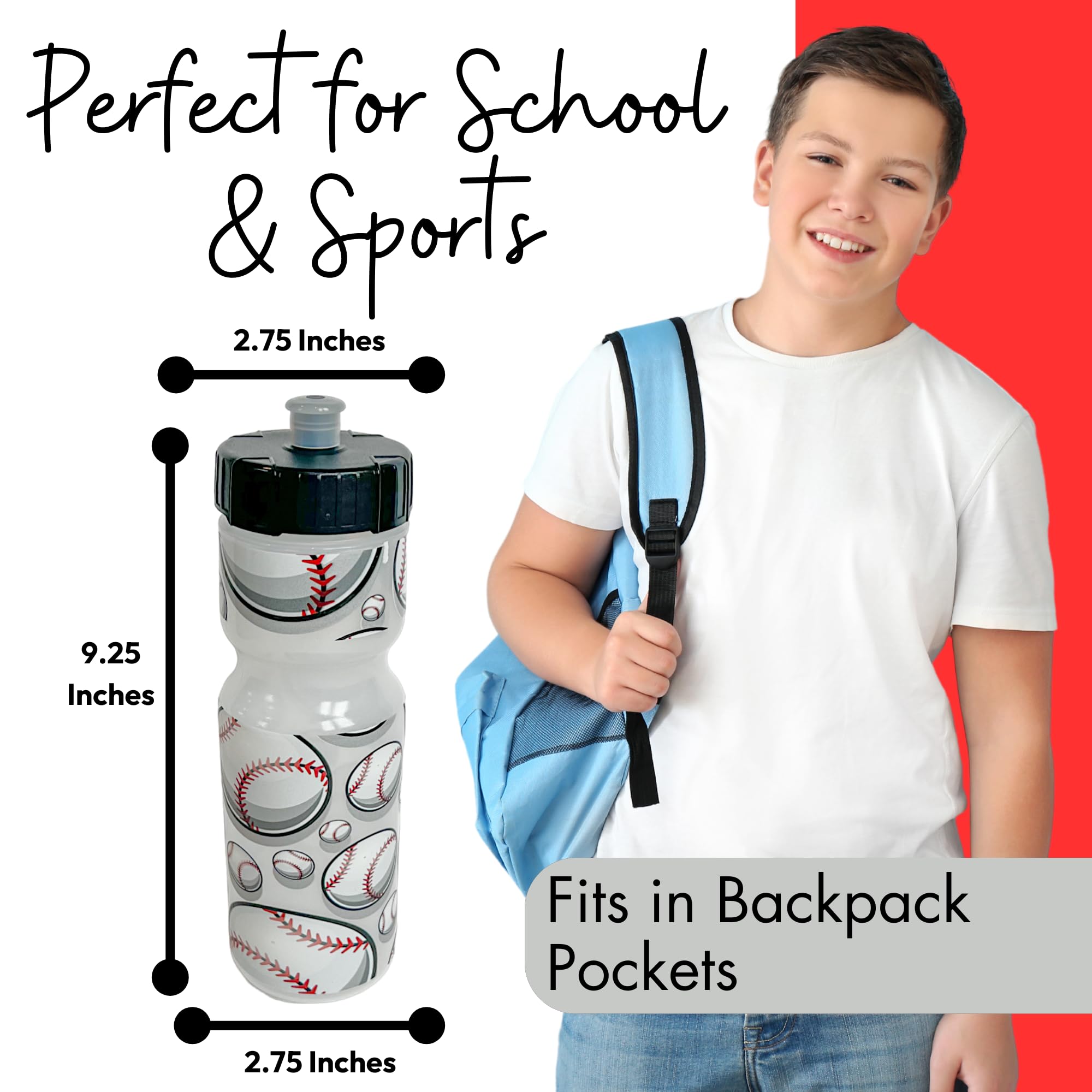 22oz Printed Sports Water Bottle
