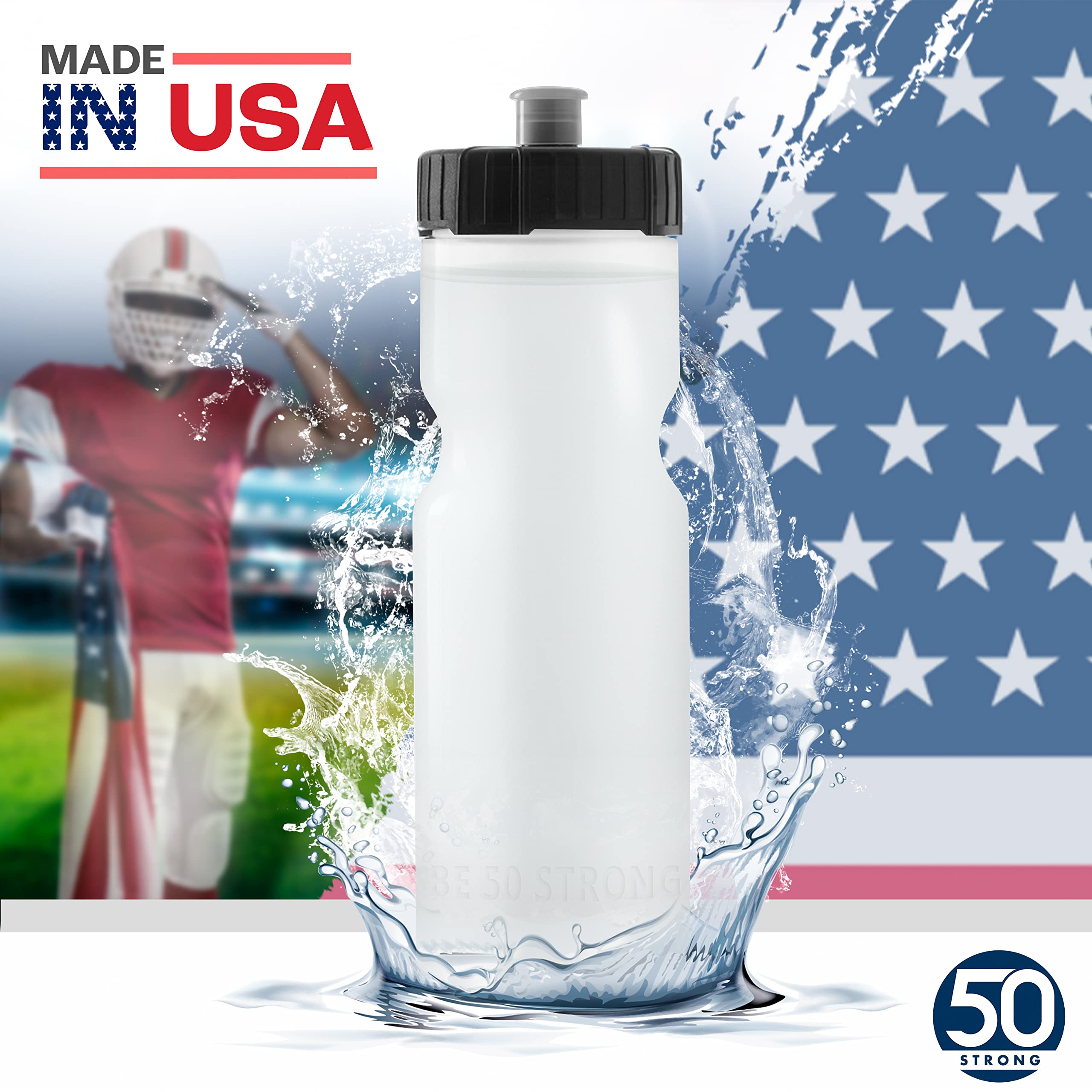 22oz Clear Sports Water Bottles – 24-Pack