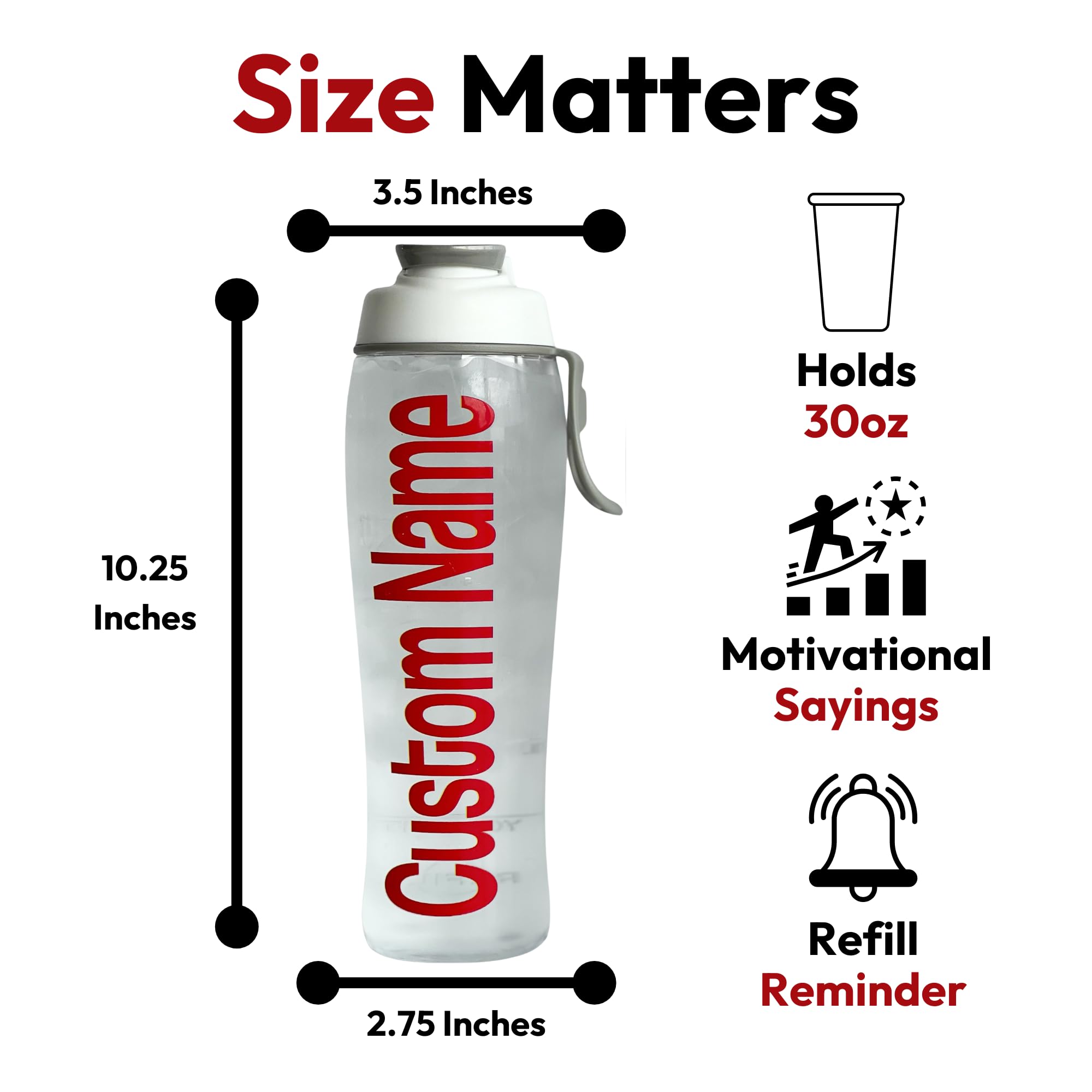 30oz Custom Hydration Tracker Bottle