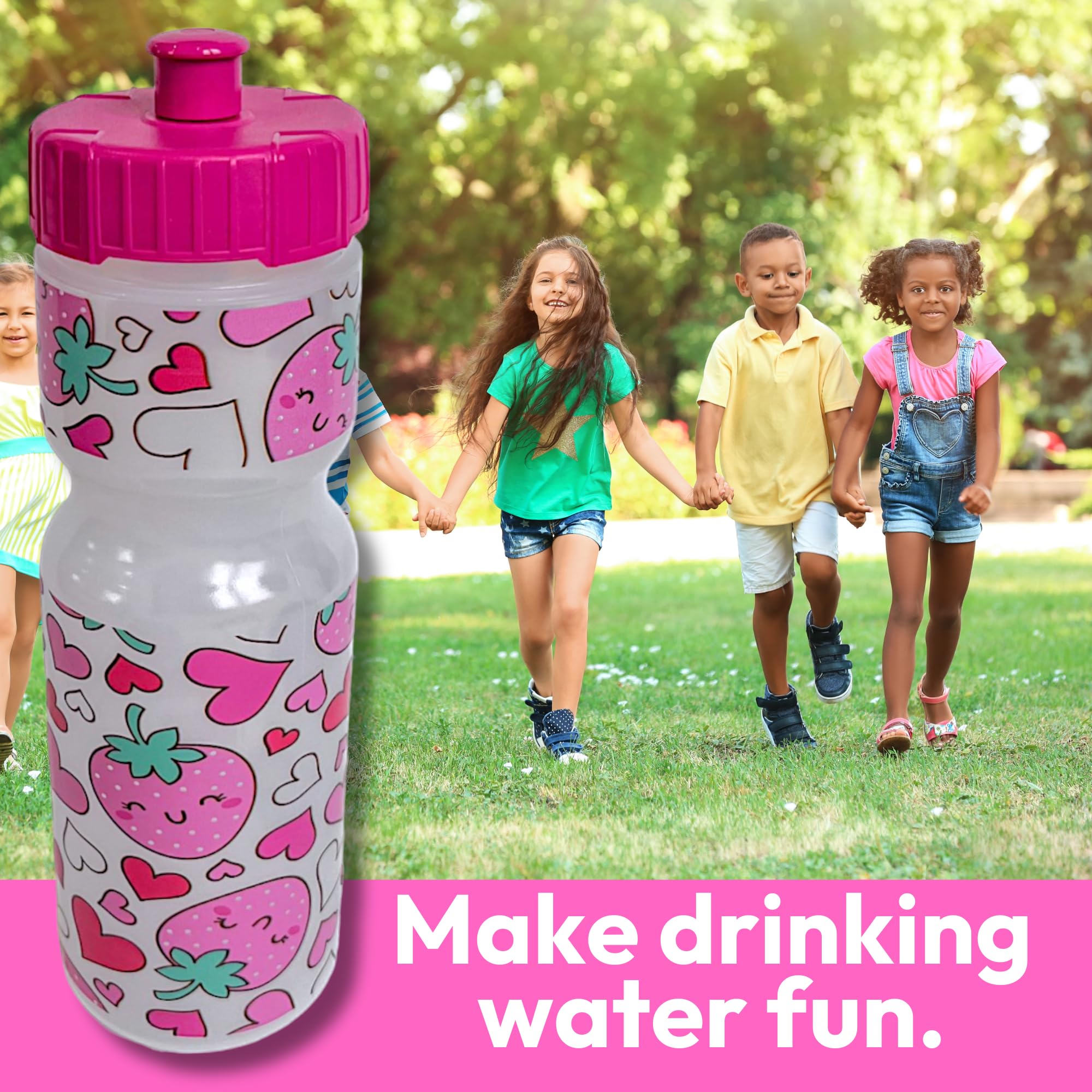 22oz Printed Sports Water Bottle