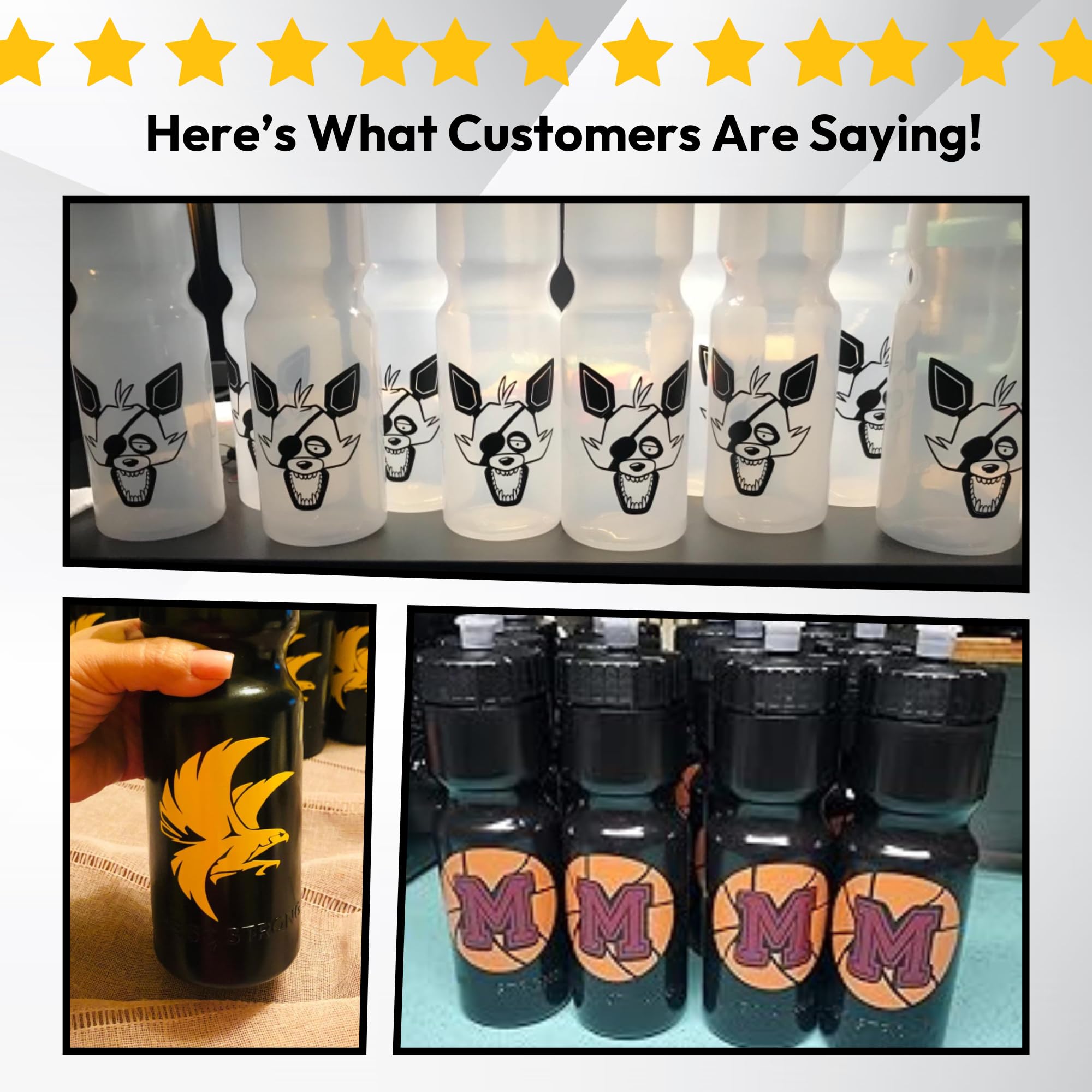 22oz Custom Sports Water Bottles – 6-Pack