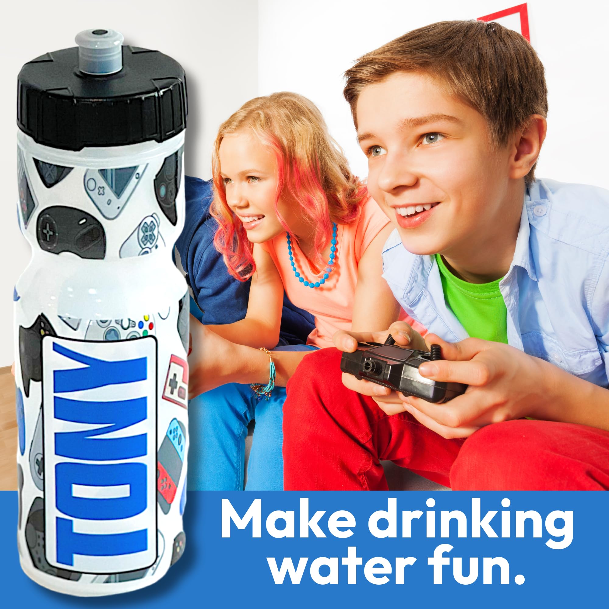 22oz Printed Sports Water Bottle