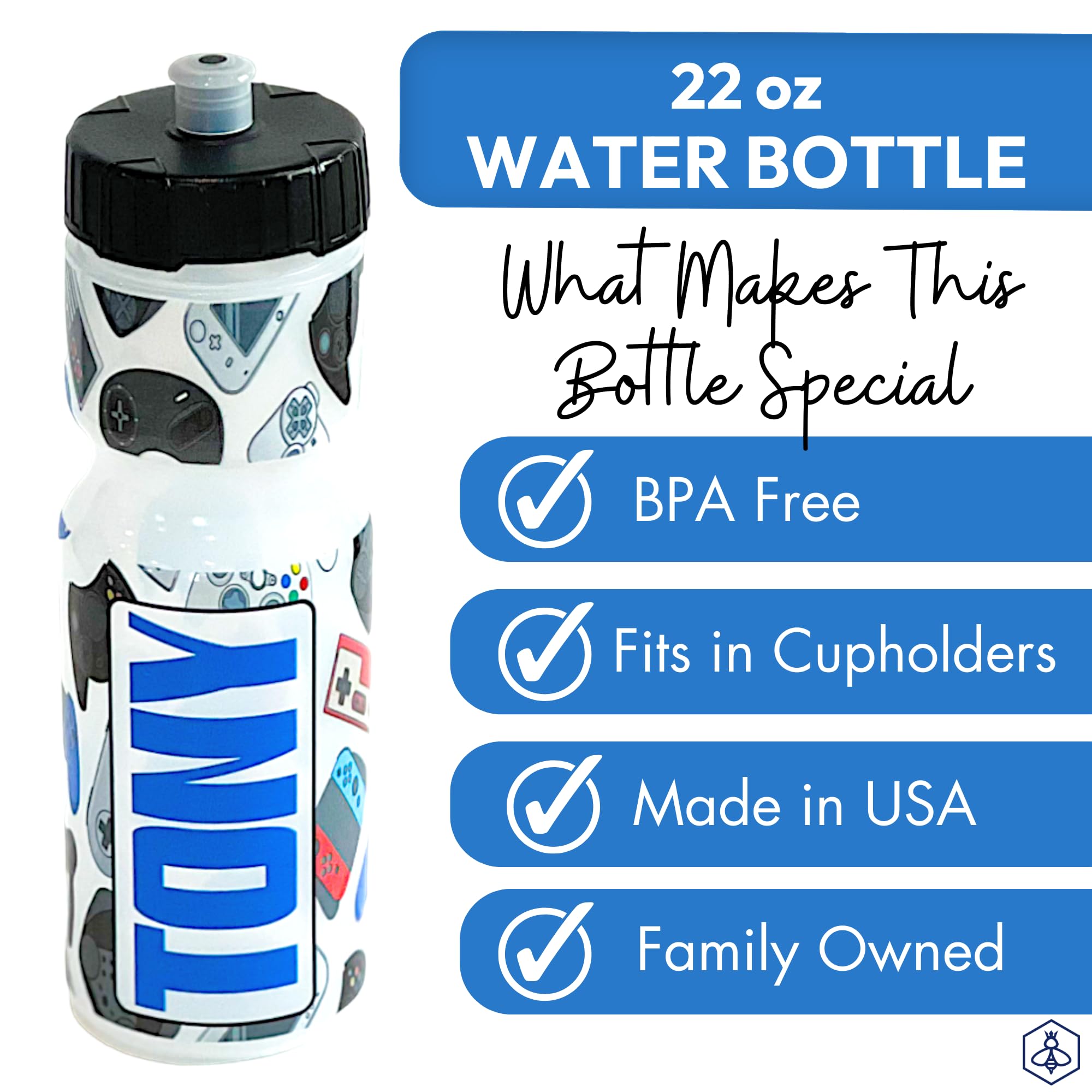 22oz Printed Sports Water Bottle