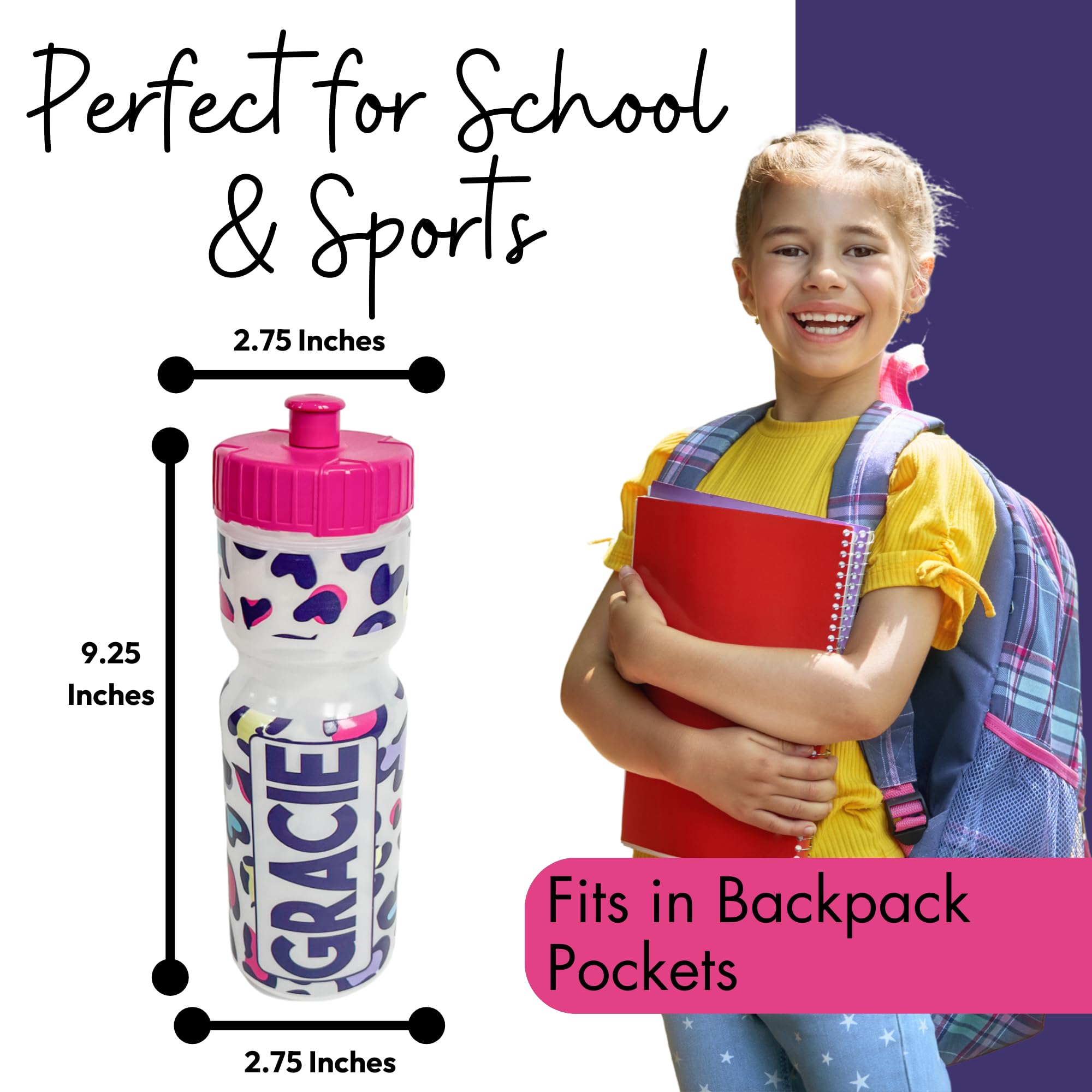 22oz Printed Sports Water Bottle