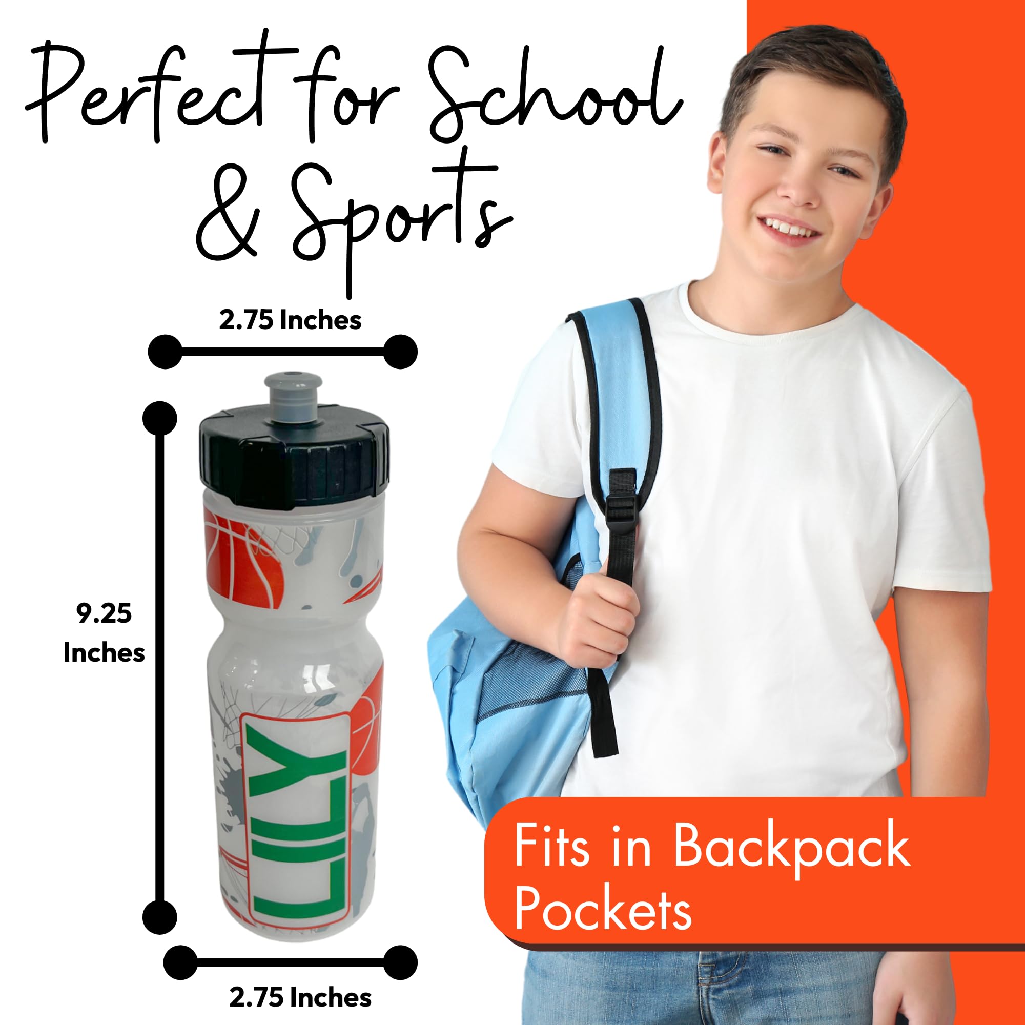 22oz Printed Sports Water Bottle