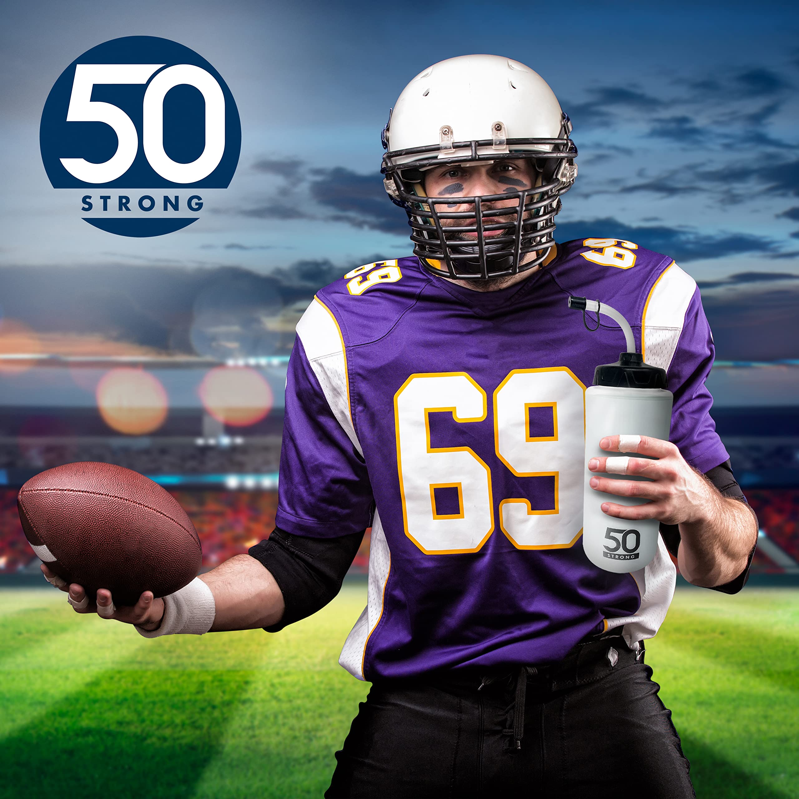 1 Liter Sports Water Bottle with Straw – 6-Pack