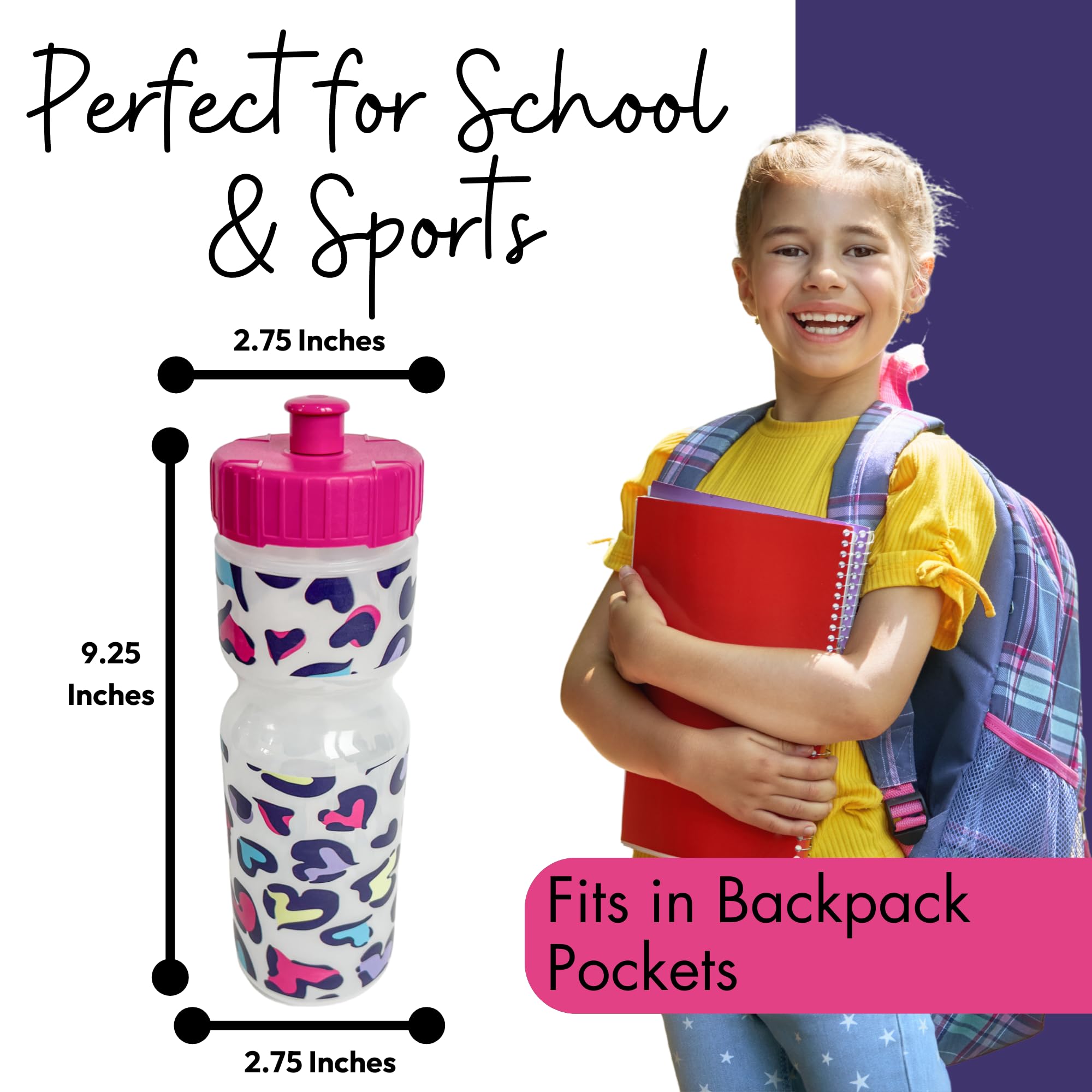 22oz Printed Sports Water Bottle